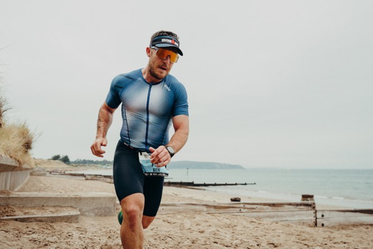 Ben Parker running a triathlon